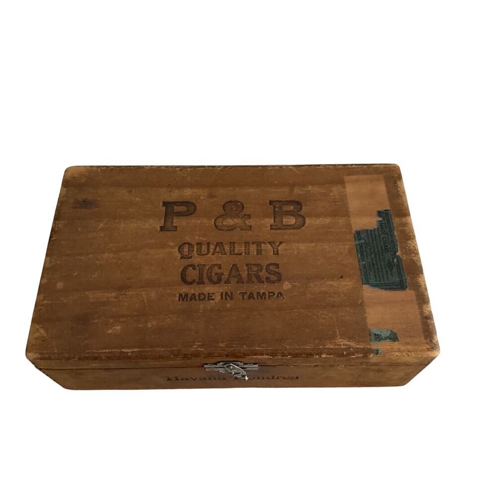 P & B Quality Cigars Made In Tampa Wood Box Havana Londres